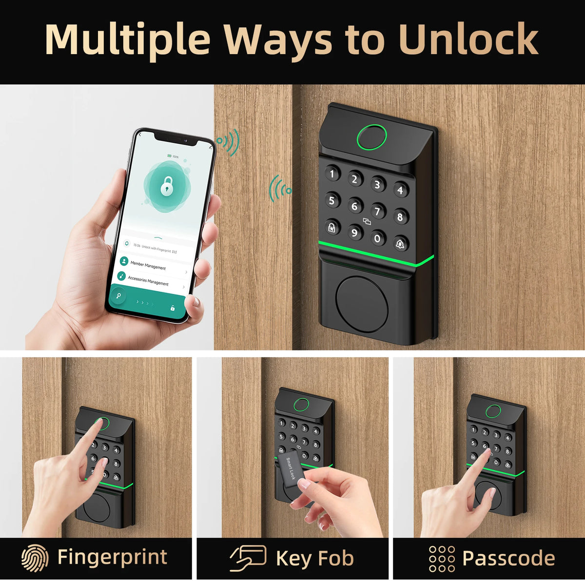 Viladepot Smart Fingerprint Keyless Entry Door Lock With Bluetooth App