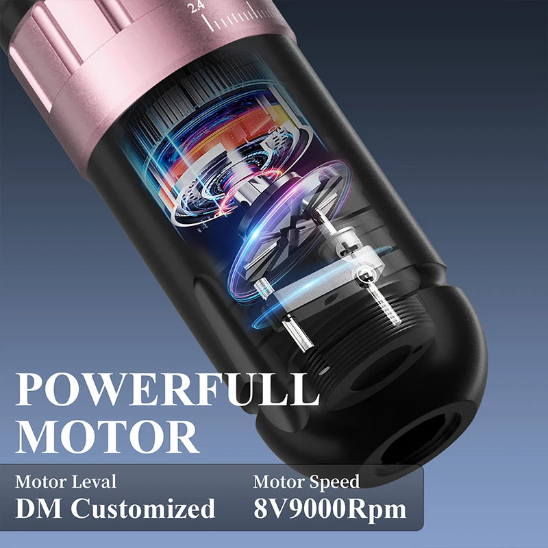 DM Venom Wireless Adjustable Stroke Tattoo Machine With 2300mAh Battery