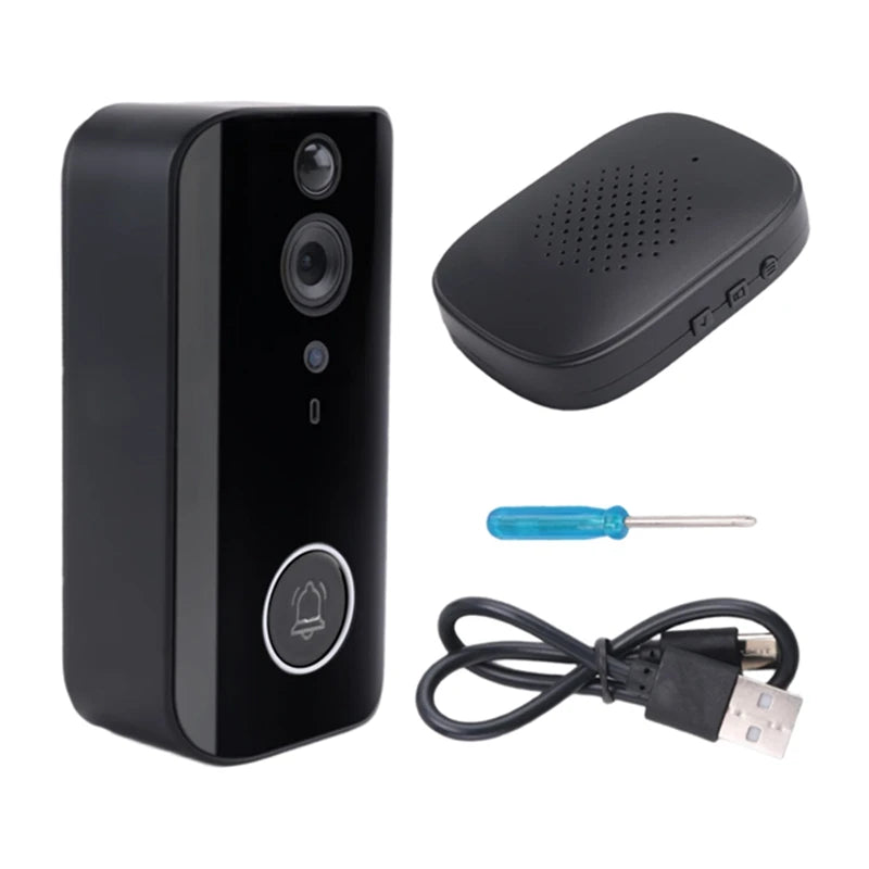 Doorbell Camera, 1080P Wire Less Doorbell Camera Wifi Network Connection, Voice Conversion,2 Way Talk