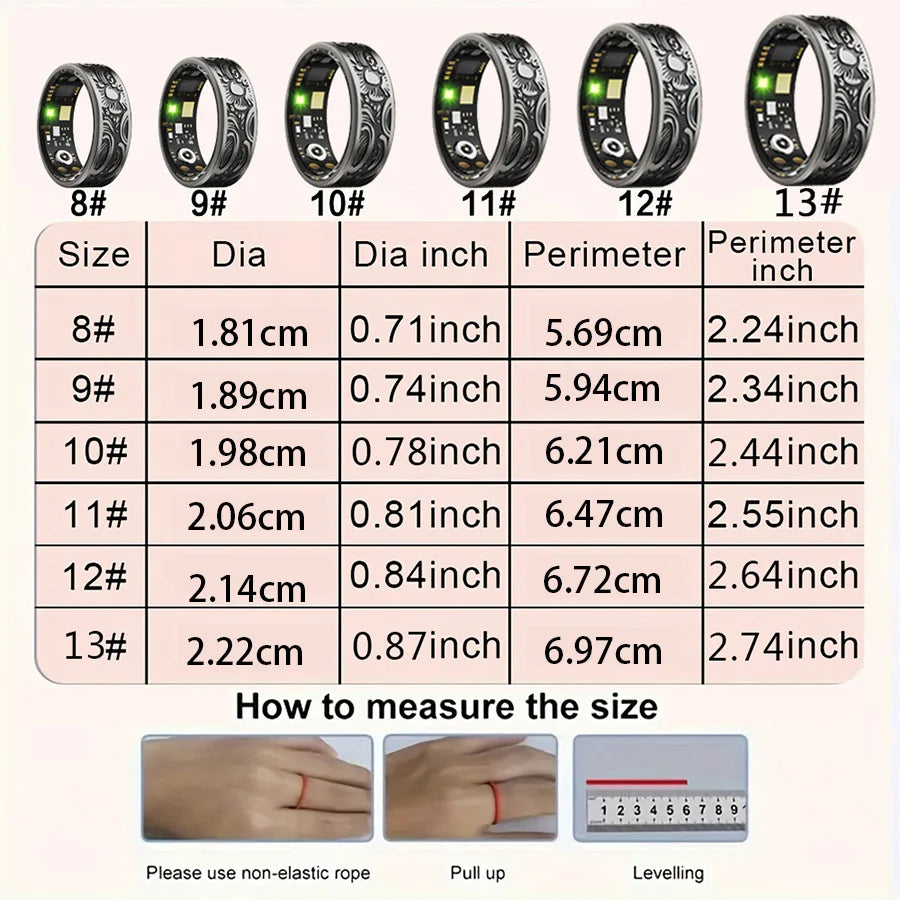 Smart Ring Fitness Tracker With Sleep Monitoring And 20 Exercise Modes