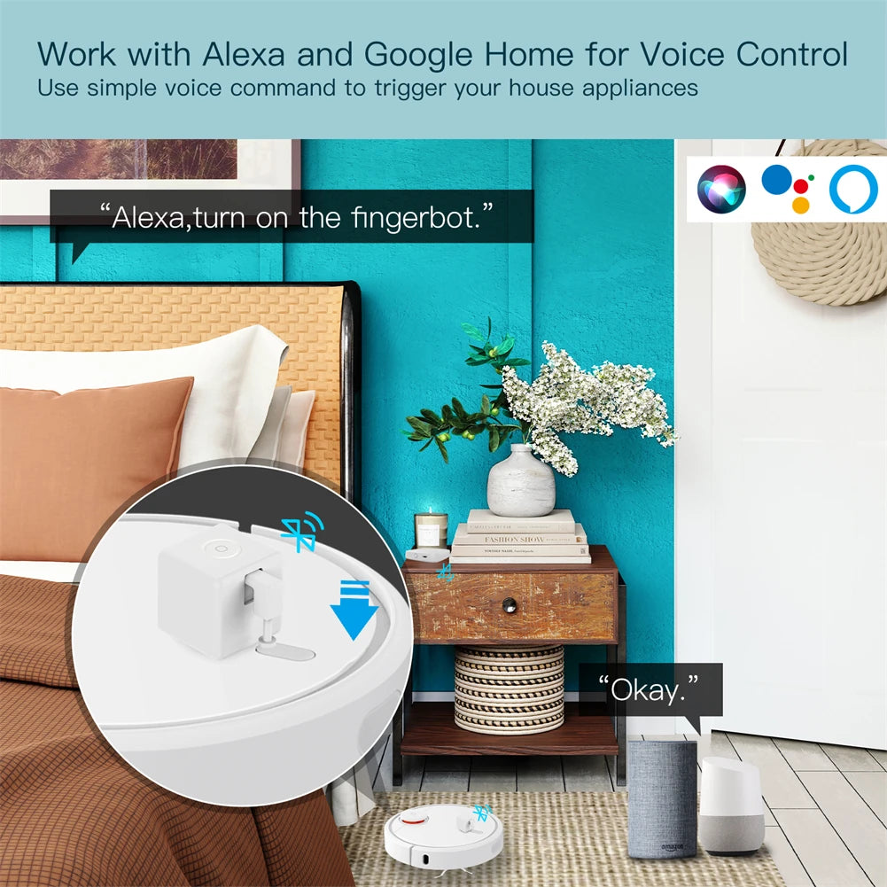 MOES Tuya Bluetooth Fingerbot Switch Pusher Alexa and Google Assistant