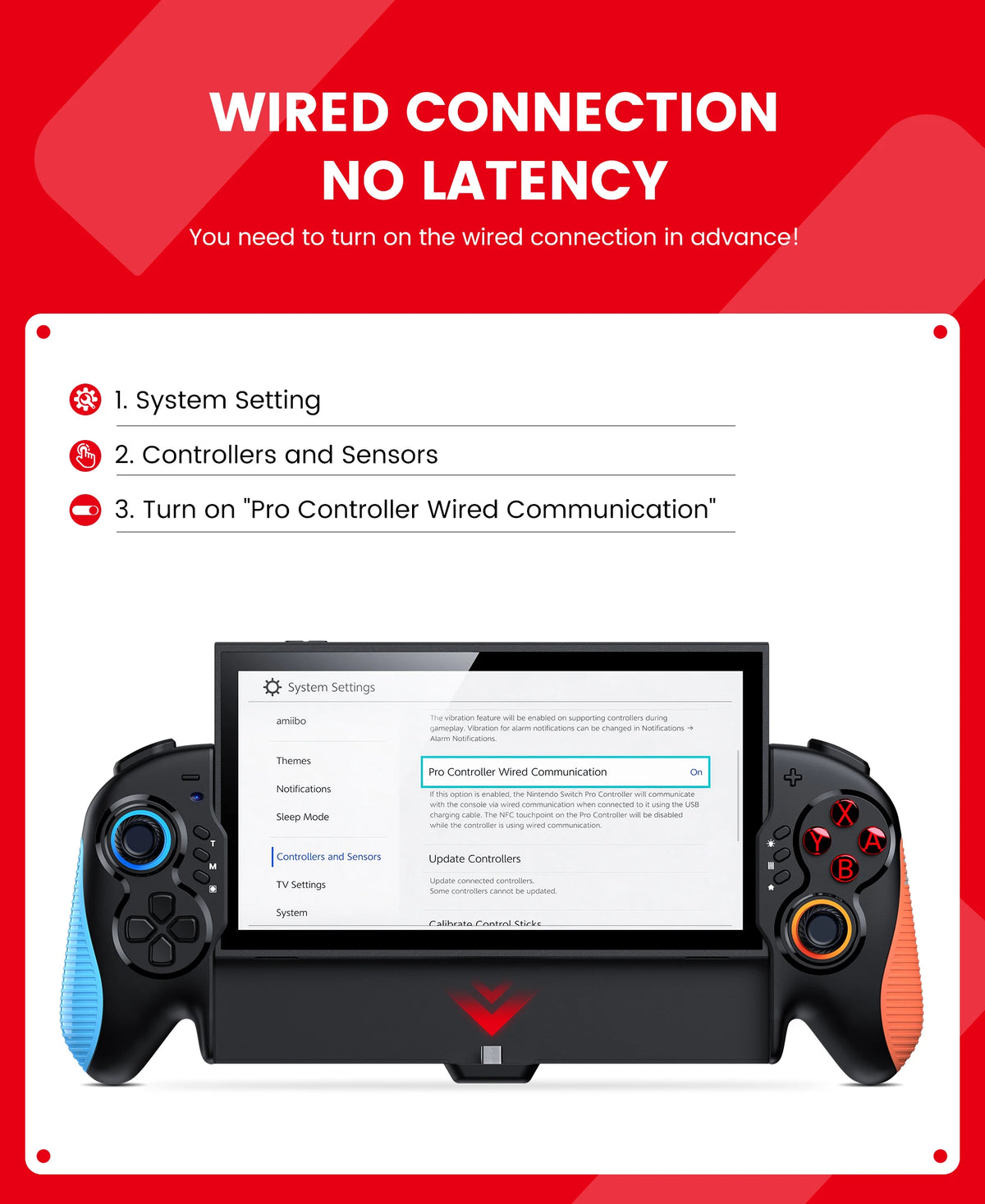 DinoFire Switch 2 Wired Controller With Hall Effect Joystick