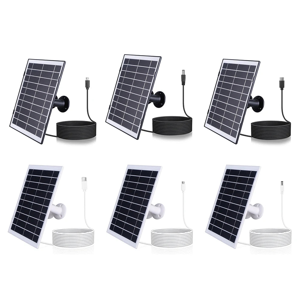 30W Solar Panel for Security Camera 360°Adjustable Mounting Solar Charger 9.8Ft Charging Cable Compatible with EufyCam/Wyze Cam