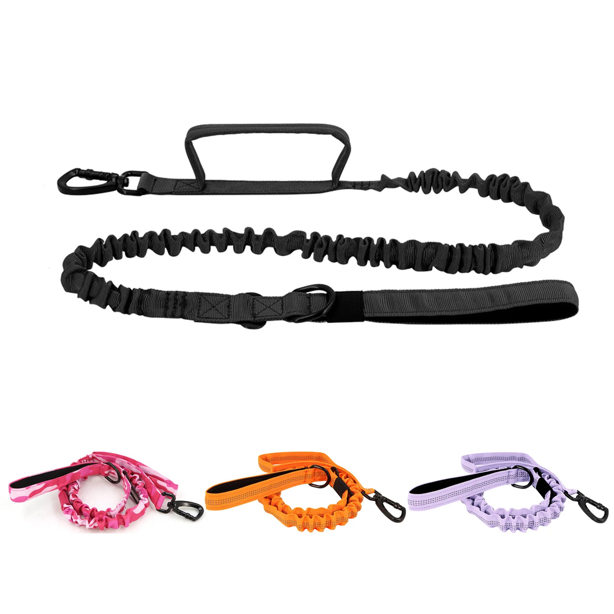 PETRAVEL Dual Handle Adjustable Nylon Dog Leash With Quick Release