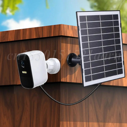 30W Solar Panel for Security Camera 360°Adjustable Mounting Solar Charger 9.8Ft Charging Cable Compatible with EufyCam/Wyze Cam