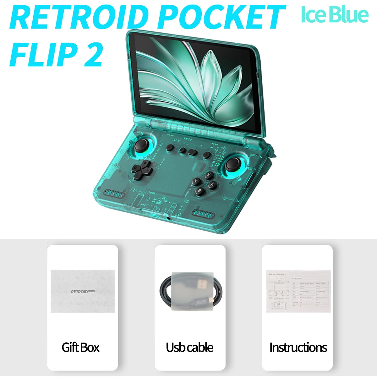 Retroid Pocket Flip2 Android Retro Handheld Gaming Console Touchscreen