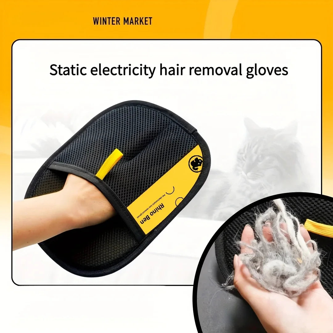 2-Piece Pet Hair Removal Gloves For Cat Grooming