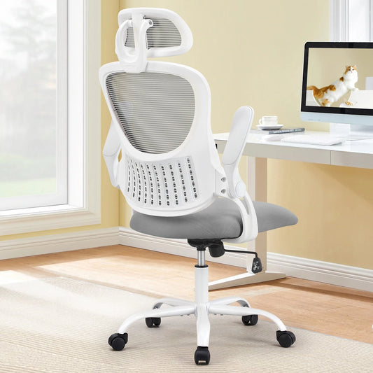 JHK Ergonomic Mesh Office Chair Flip Arms Adjustable Headrest Lumbar