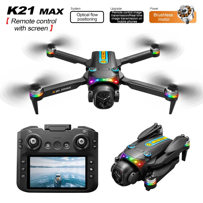 ZNLYRION K21MAX Foldable Brushless Drone With EIS Camera LED Lights