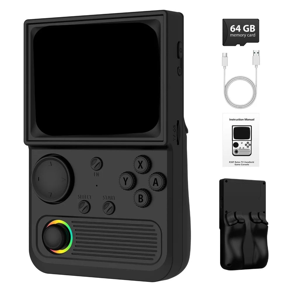AISLPC R36T Retro Handheld Game Console, Curved Retro TV Shape, 64G 18000+ Games, Support Wifi Multiplayer, Ship from US, Gift for Kids