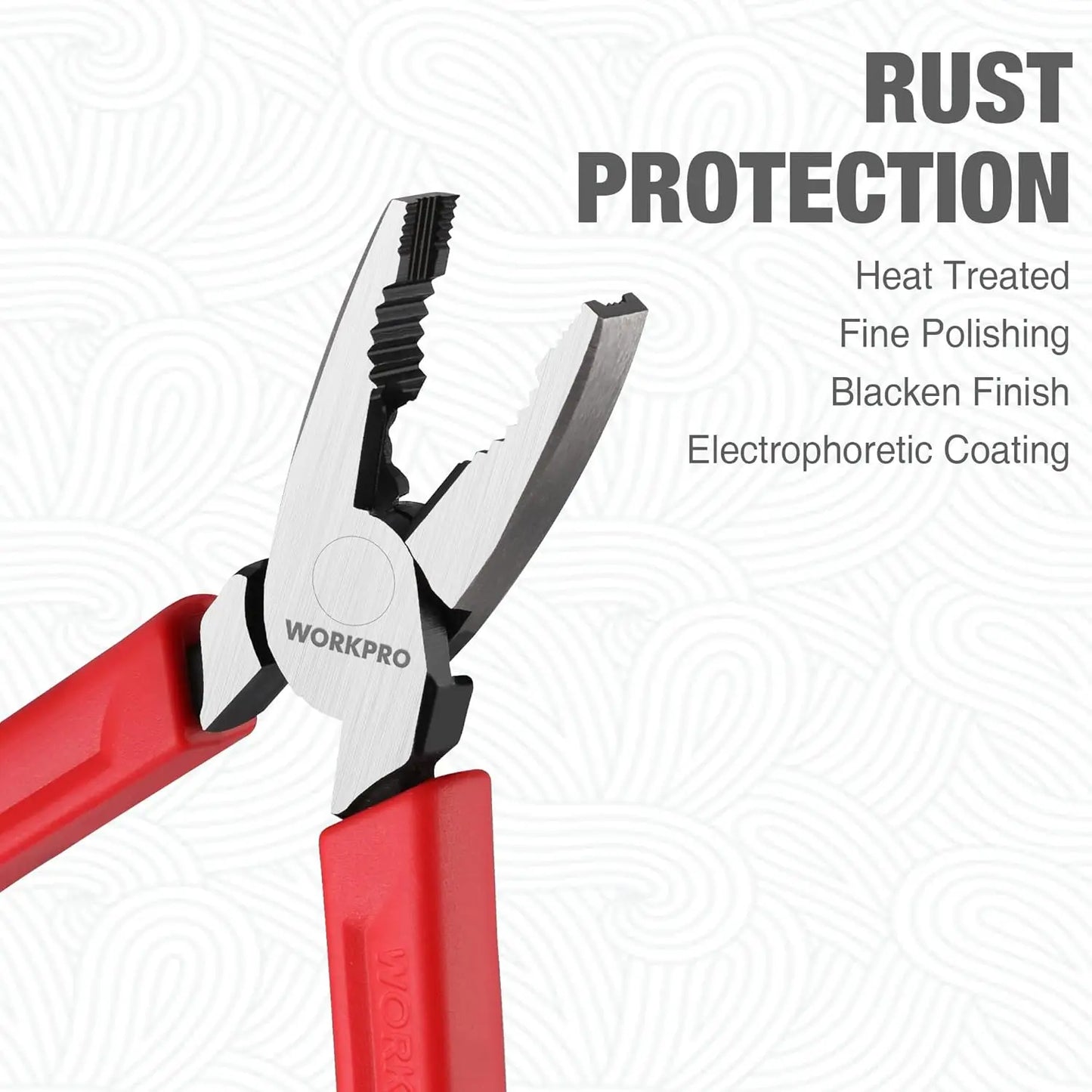 6.5" Linesman Pliers with Non-Slip Jaws, Screw Extractor Tool for Removing Damaged or Rusted Fasteners