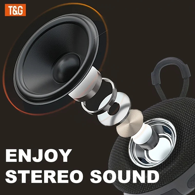 TG352 Bluetooth Speaker with Carry Rope, Bluetooth 5.3 Wireless Audio, USB Rechargeable, Hangs on Bags & Bicycles, Compatible with Phone/PC/Tablet, Great for Travel, Party, Outdoor Use & Gift Giving