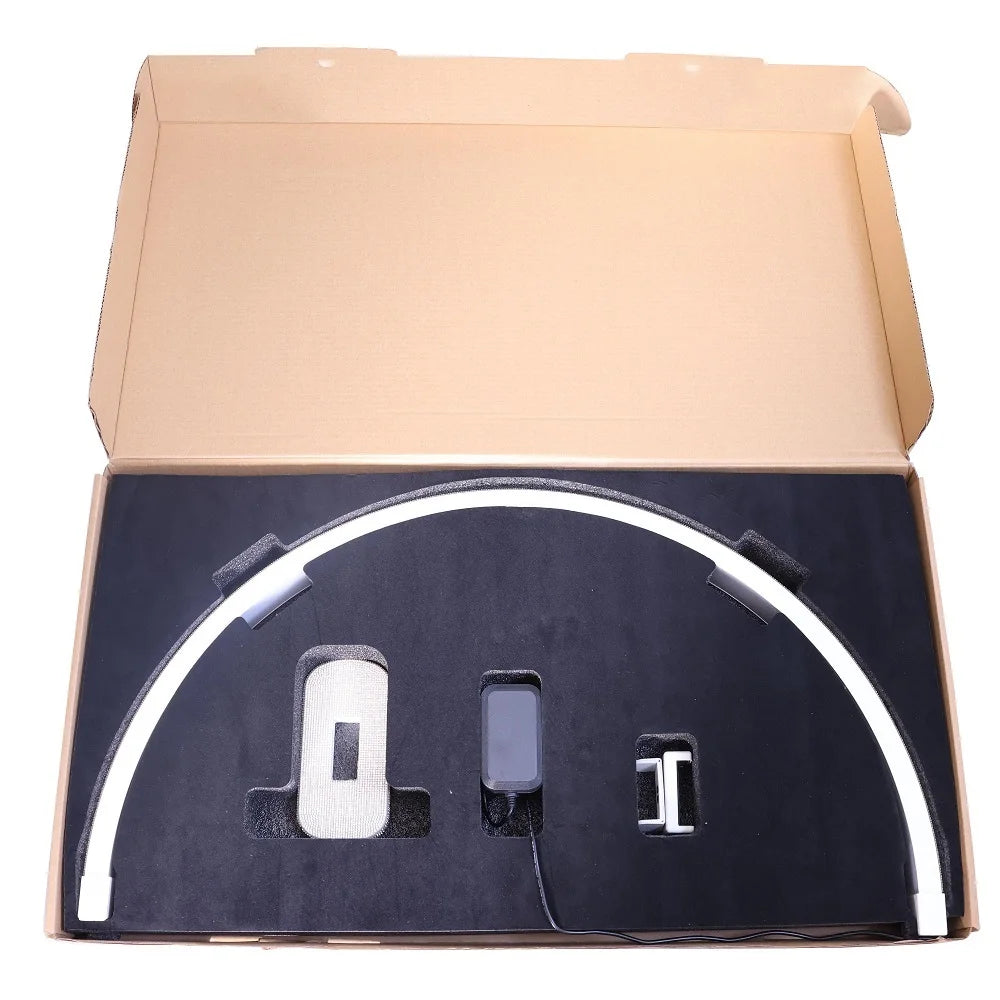 Fosoto 30 Inch 40W Nail Table Lamp with Diamond Manicure Desk Lamp LED Half Moon Lighting  for Nails Art Tattoo Salon