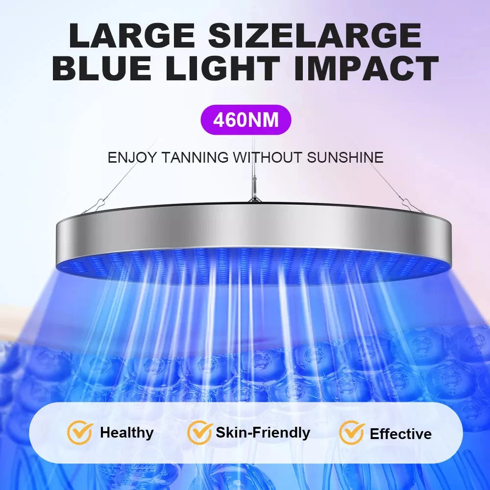 Tanning Lamp 250LEDs Blue Light Black Light Home Sunbathing with Foldable Adjustable Stand Hooks Skin Tanning Holiday Gift