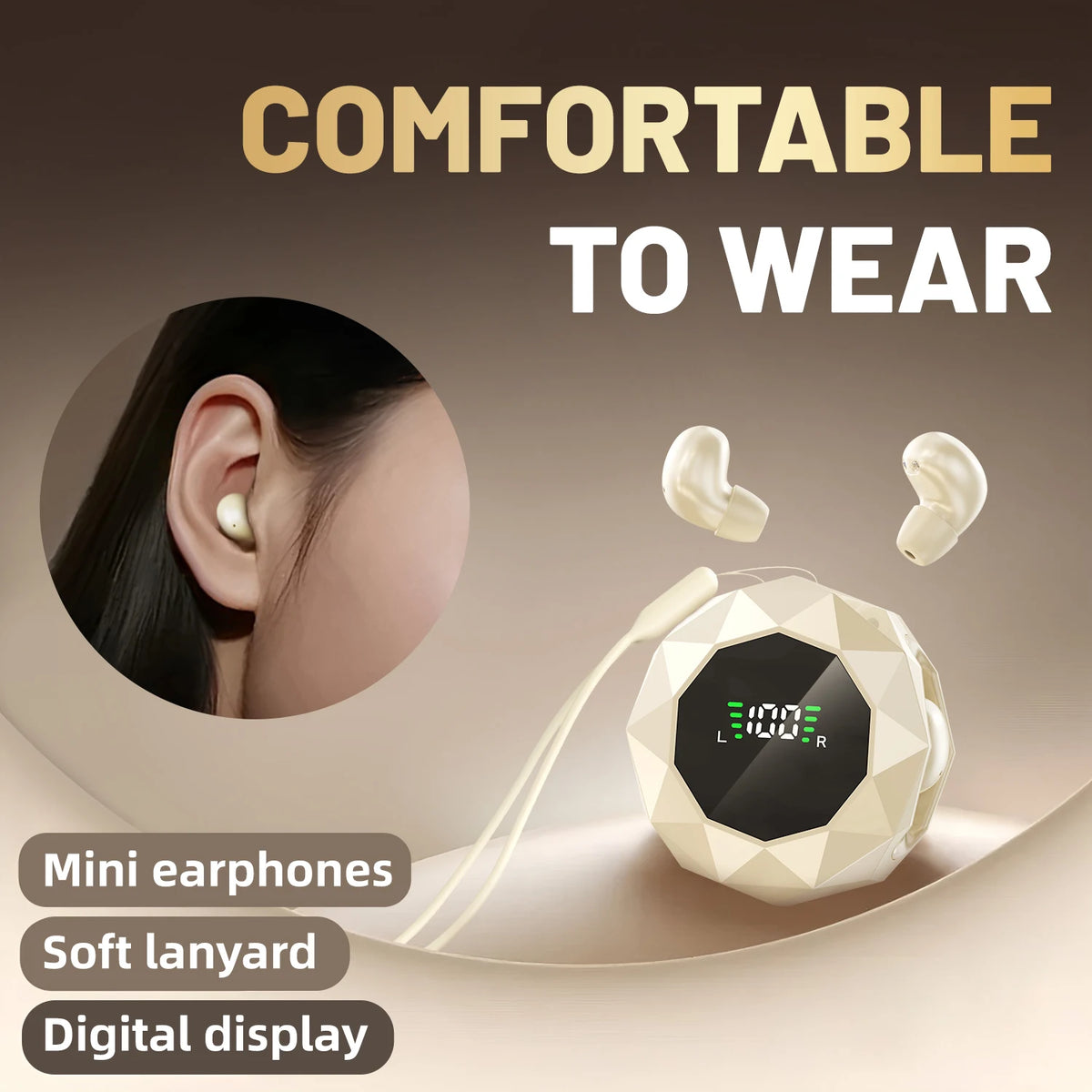 Shuke Wireless Sleep Earbuds With Active Noise Cancellation