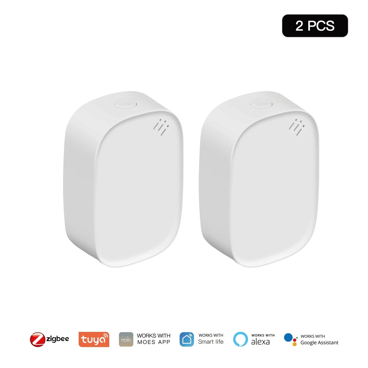 MOES Tuya Zigbee Smart Temperature Humidity Sensor Indoor Hygrometer APP Monitoring Works With Alexa Google Home Battery Powered