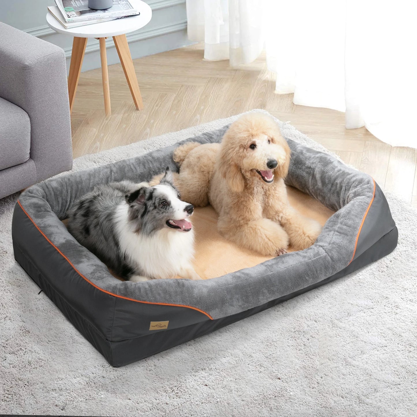 Bingopaw Large Soft Anti Allergy Fleece Dog Bed With Washable Cover