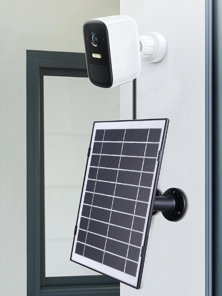 30W Solar Panel for Security Camera 360°Adjustable Mounting Solar Charger 9.8Ft Charging Cable Compatible with EufyCam/Wyze Cam