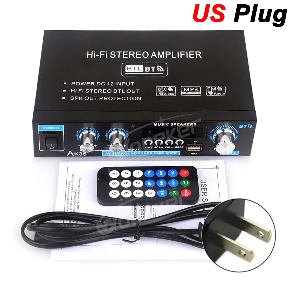 Woopker AK55/AK45 Pro/AK45/AK35 Sound Amplifier Bluetooth Digital Amplifier for Home Car Karaoke 2 Channel HiFi Audio Amp FM USB