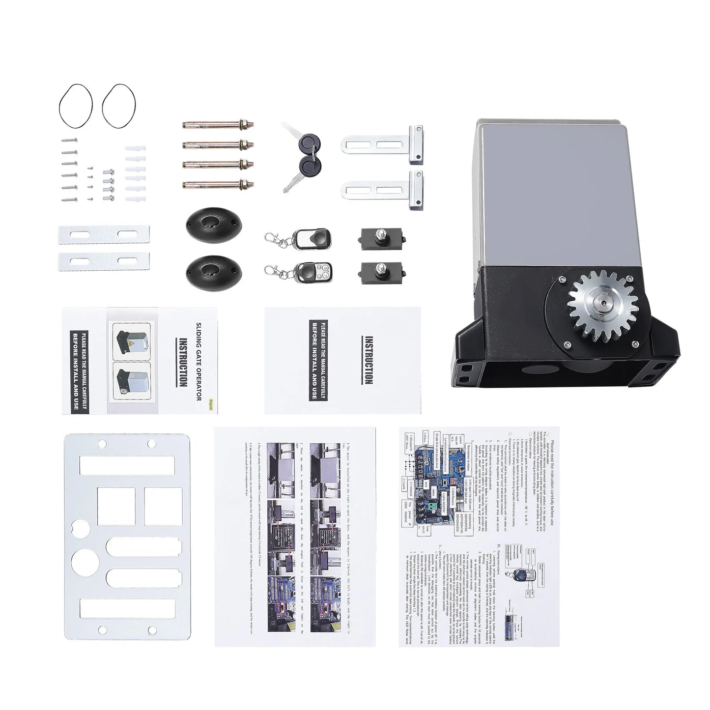 TOOL1SHOoo Heavy-Duty Sliding Gate Opener With Remote Control Kit