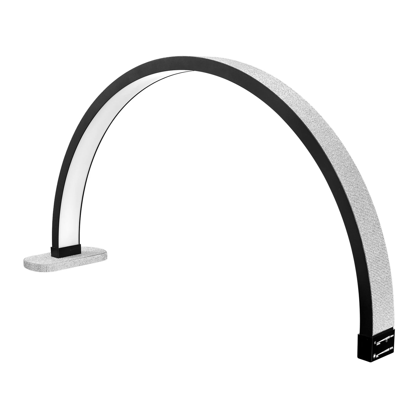 Fosoto 30 Inch 40W Nail Table Lamp with Diamond Manicure Desk Lamp LED Half Moon Lighting  for Nails Art Tattoo Salon