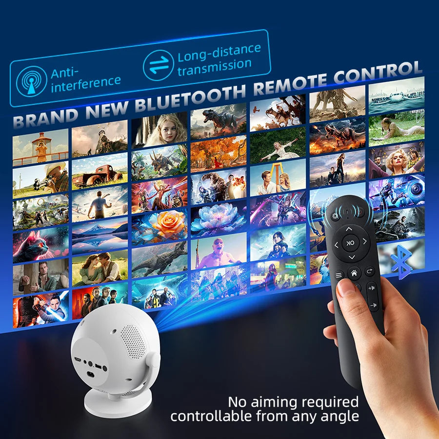 XBJ Smart Touch Screen Portable Projector Support 4K Wifi 6 Bluetooth Auto Focus Compatible with Phone/ TVStick/pc/IndoorOutdoor