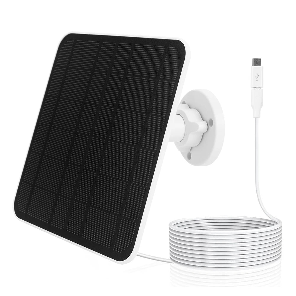 6W 5V Solar Panel For Eufy Eufycam 3(S330)/3C(S300)/2/2C/2Pro IP65 Outdoor Waterproof Solar Charger Wall Mount Micro USB+TYPE-C