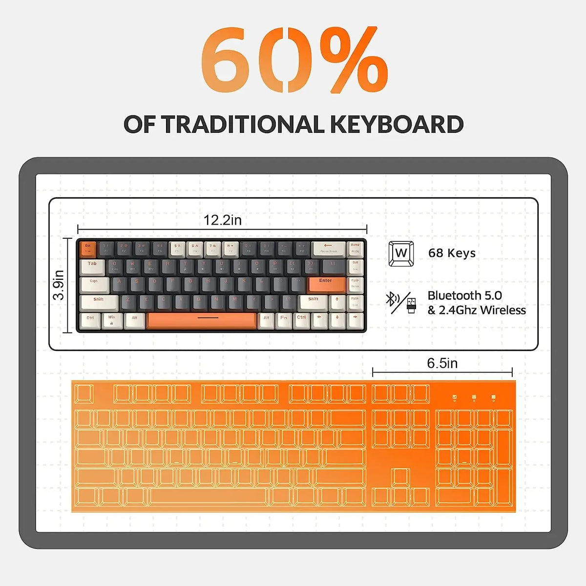 Attack Shark Wireless Mechanical Keyboard Bluetooth Dual Mode Hot Swappable