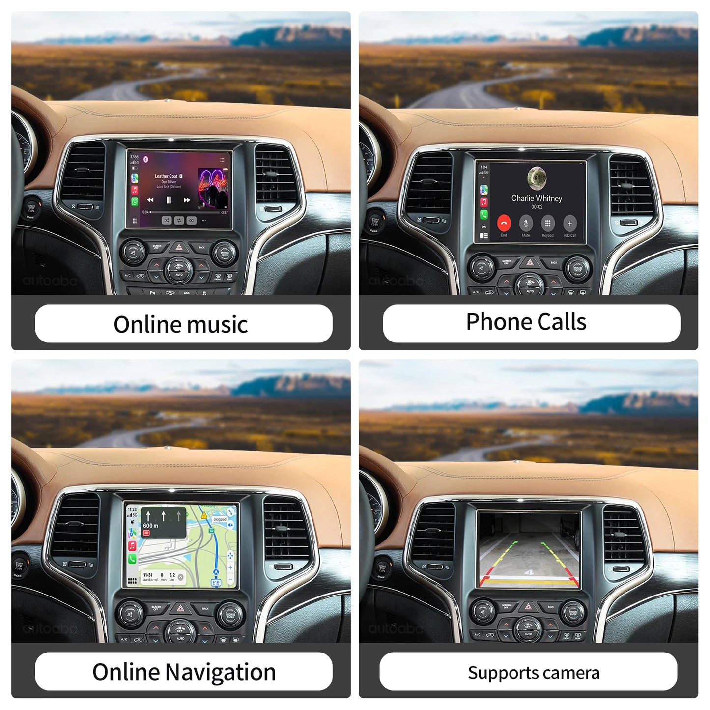 Wireless CarPlay Android Auto For Dodge Challenger Chrysler 300C Jeep 2014-2019 OEM Car Interface Upgrade MuItimedia Decoder Box