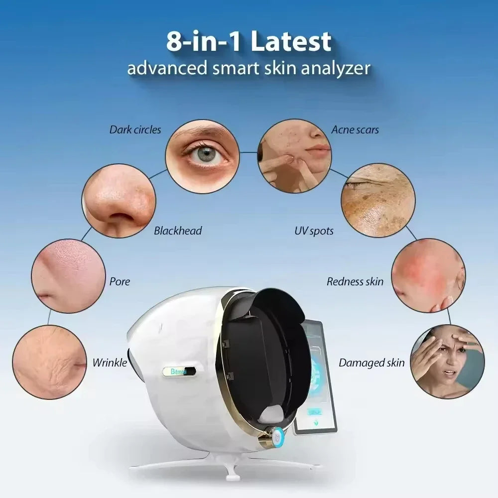 3D Skin Scanner Care Facial Analyzer Monitor Machine Magic Mirror Testing Detector Face Camera Test Analysis Beauty Machine