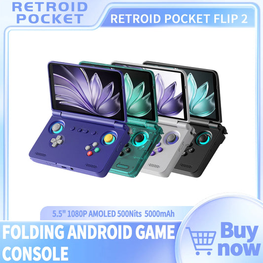 Retroid Pocket Flip2 Android Retro Handheld Gaming Console Touchscreen