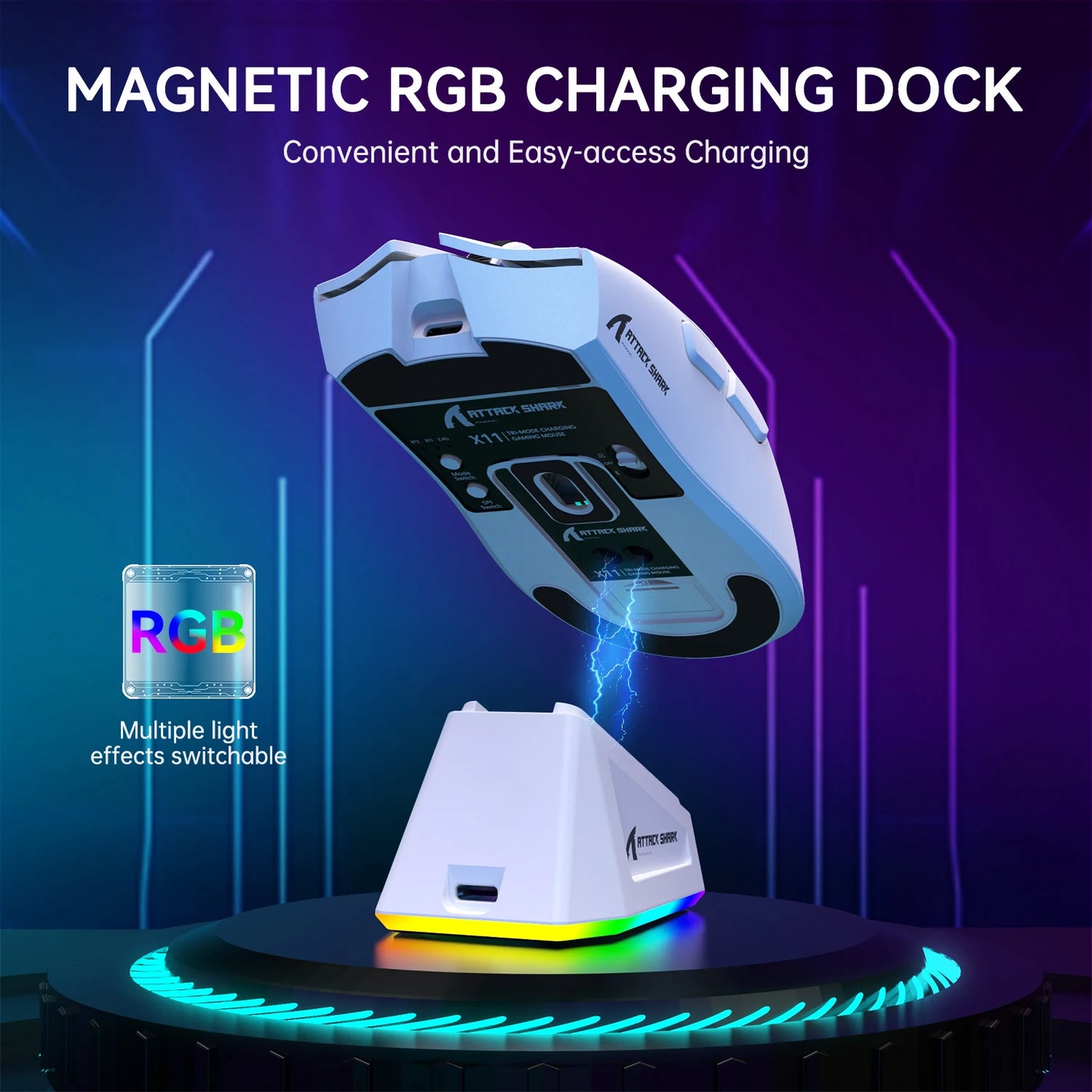 Attack Shark X11 Wireless Gaming Mouse With RGB Backlight Charging