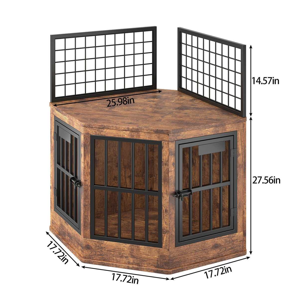 Modern Wooden Corner Dog Crate Furniture With Tabletop