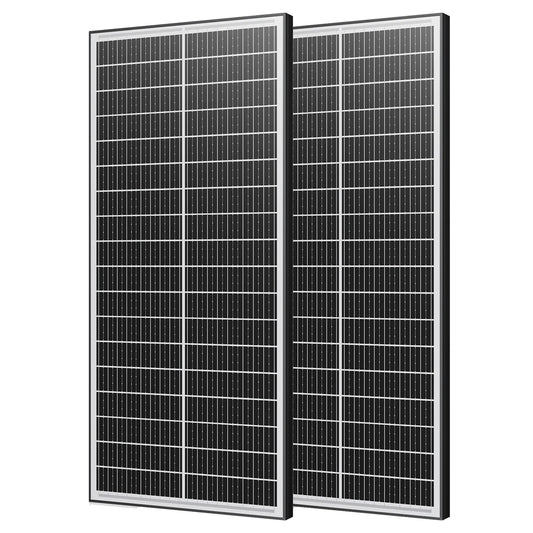 Rvpozwer 12V 400W/200W/100W Bifacial Solar Panel Monocrystalline 25.5% High-Efficiency 18BB Cells PV Power Home Rooftop Camping