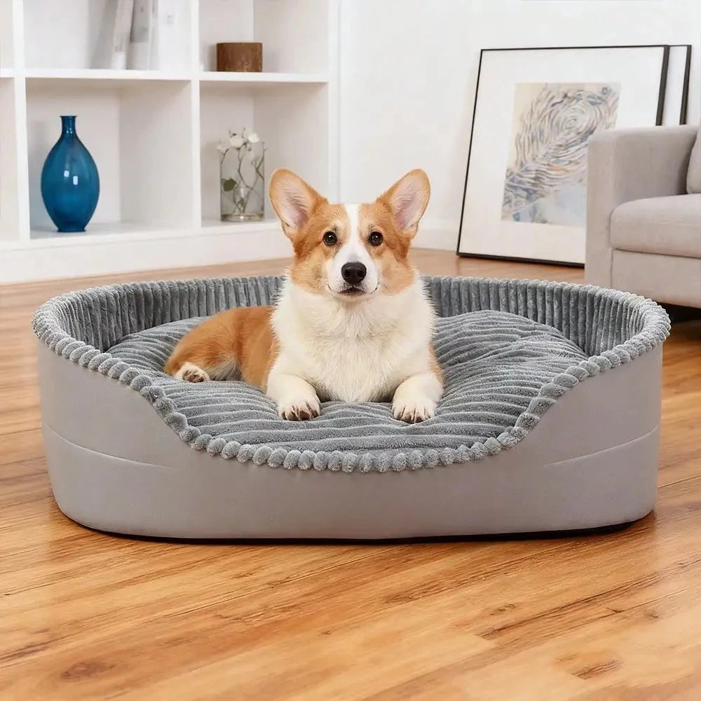 Machine Washable Plush Cotton Pet Bed For Dogs And Cats