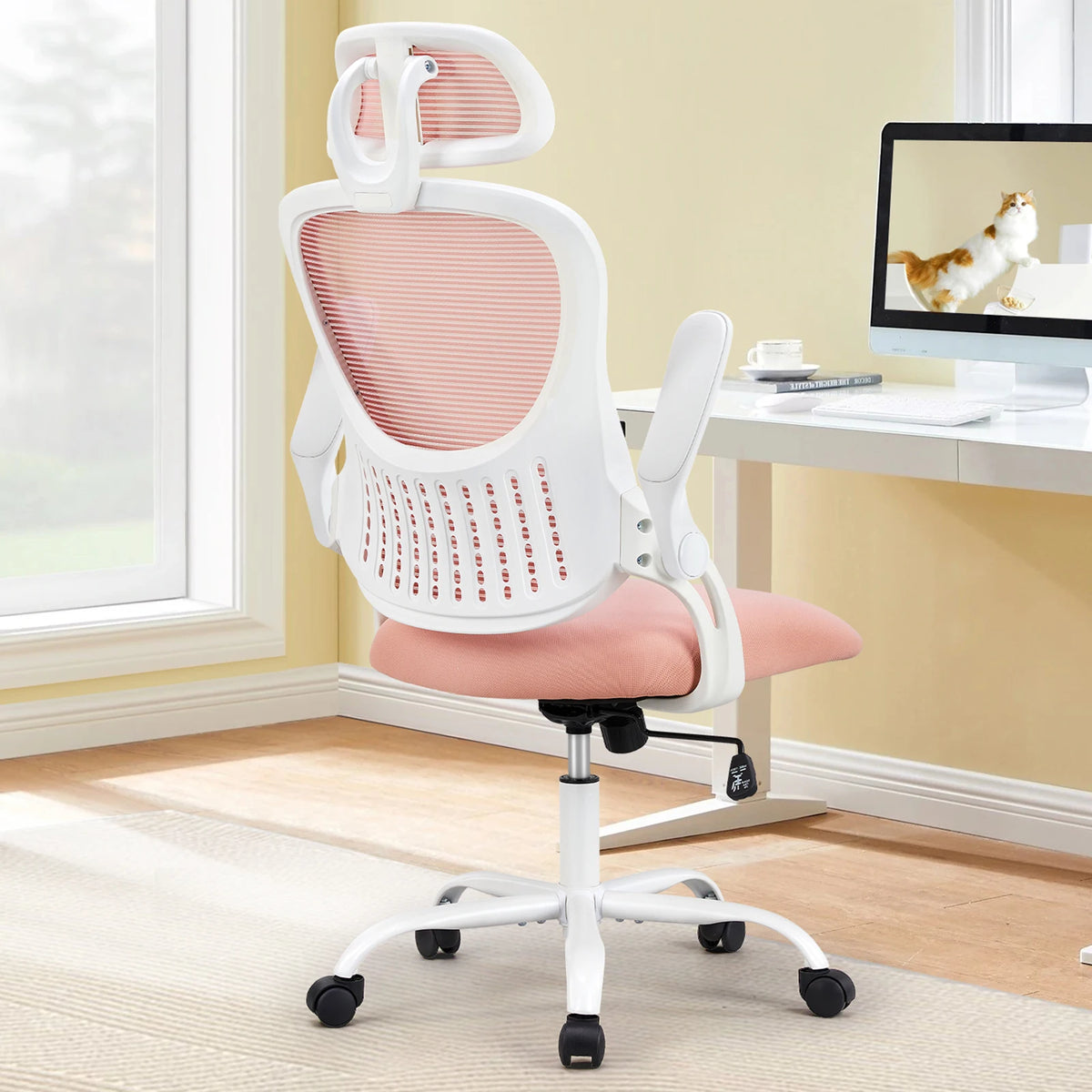 JHK Ergonomic Mesh Office Chair Flip Arms Adjustable Headrest Lumbar