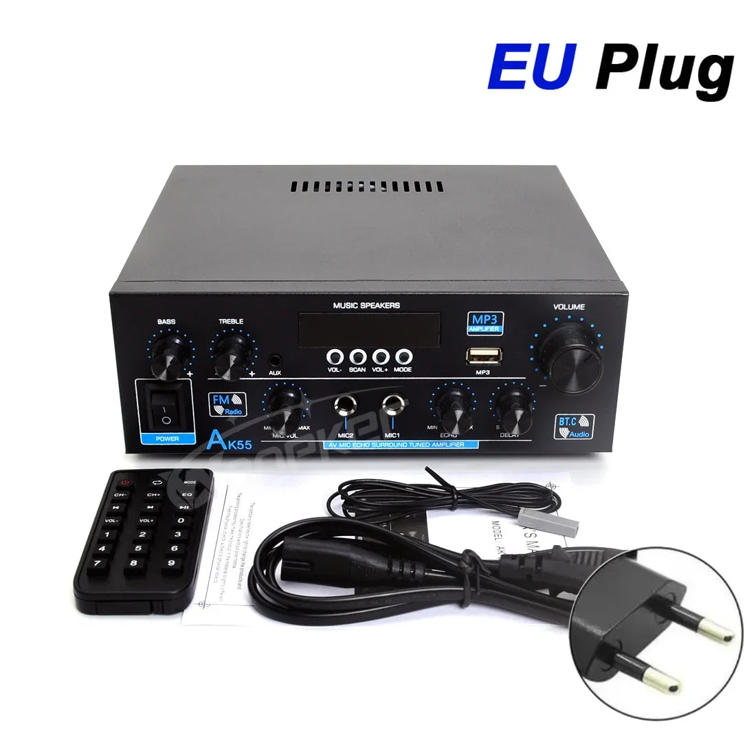 Woopker AK55/AK45 Pro/AK45/AK35 Sound Amplifier Bluetooth Digital Amplifier for Home Car Karaoke 2 Channel HiFi Audio Amp FM USB