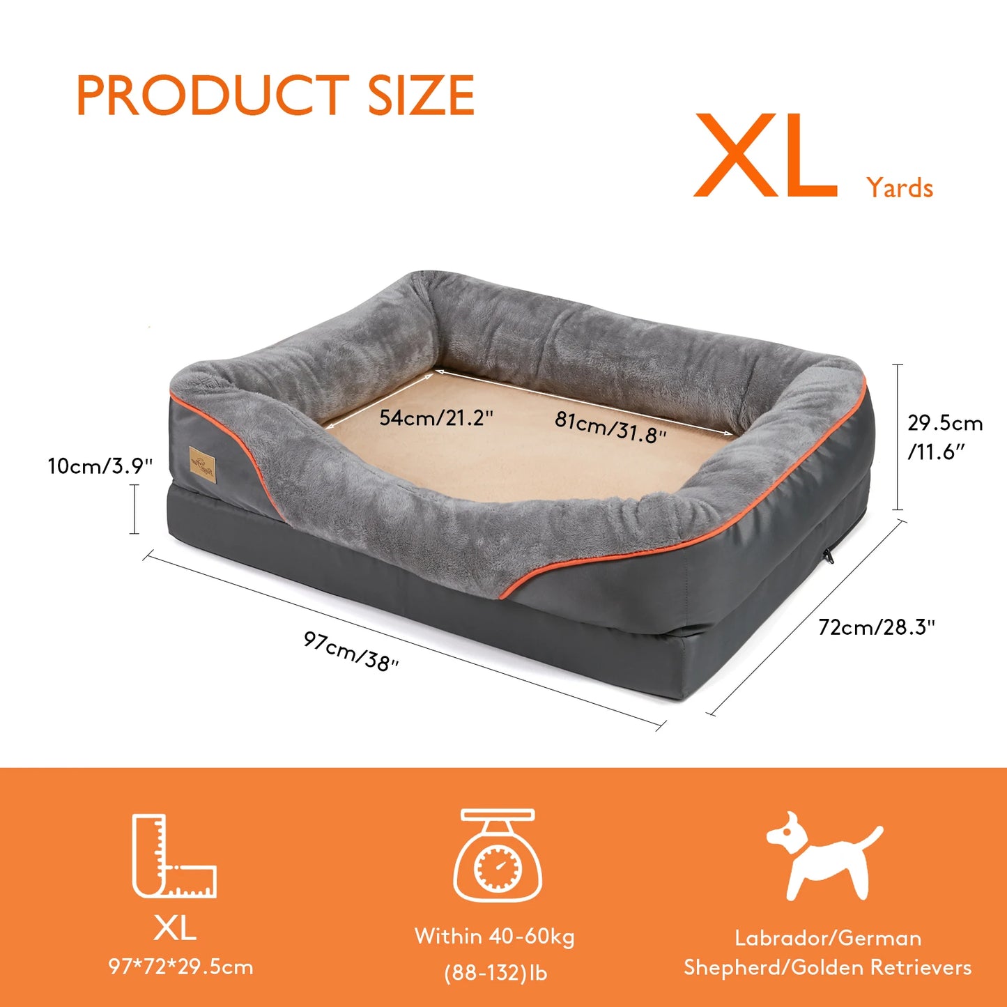 Bingopaw Large Soft Anti Allergy Fleece Dog Bed With Washable Cover