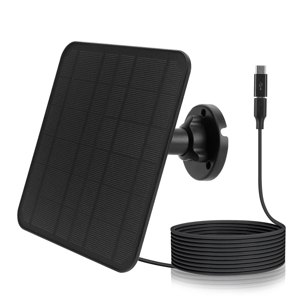 6W 5V Solar Panel For Eufy Eufycam 3(S330)/3C(S300)/2/2C/2Pro IP65 Outdoor Waterproof Solar Charger Wall Mount Micro USB+TYPE-C