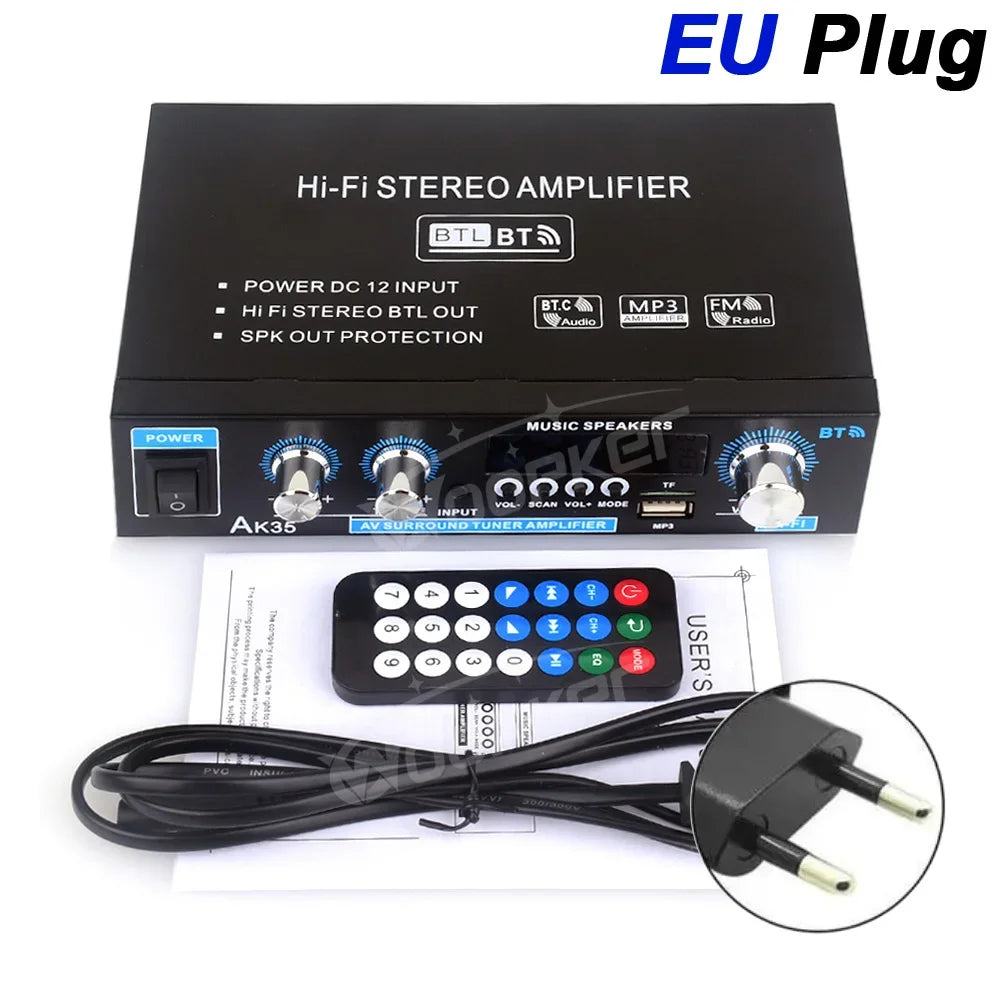 Woopker AK55/AK45 Pro/AK45/AK35 Sound Amplifier Bluetooth Digital Amplifier for Home Car Karaoke 2 Channel HiFi Audio Amp FM USB