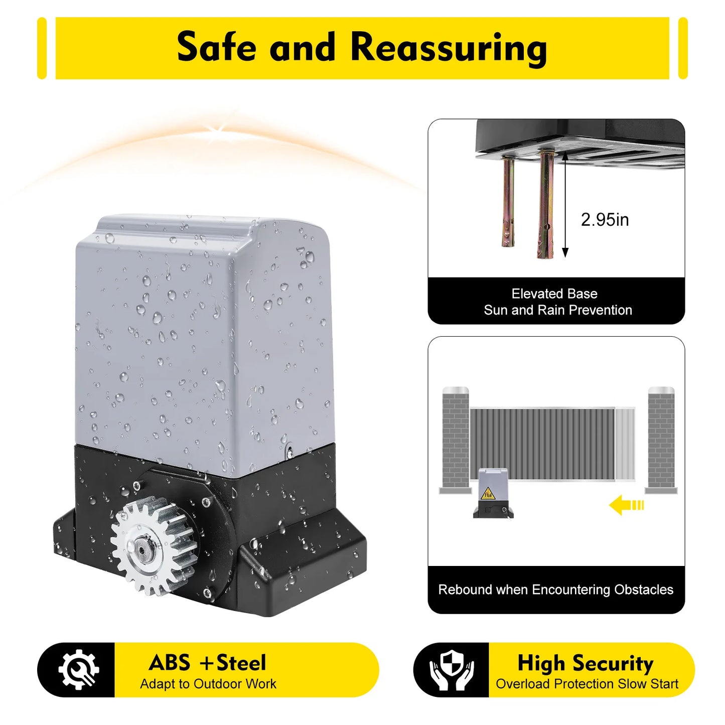 TOOL1SHOoo Heavy-Duty Sliding Gate Opener With Remote Control Kit