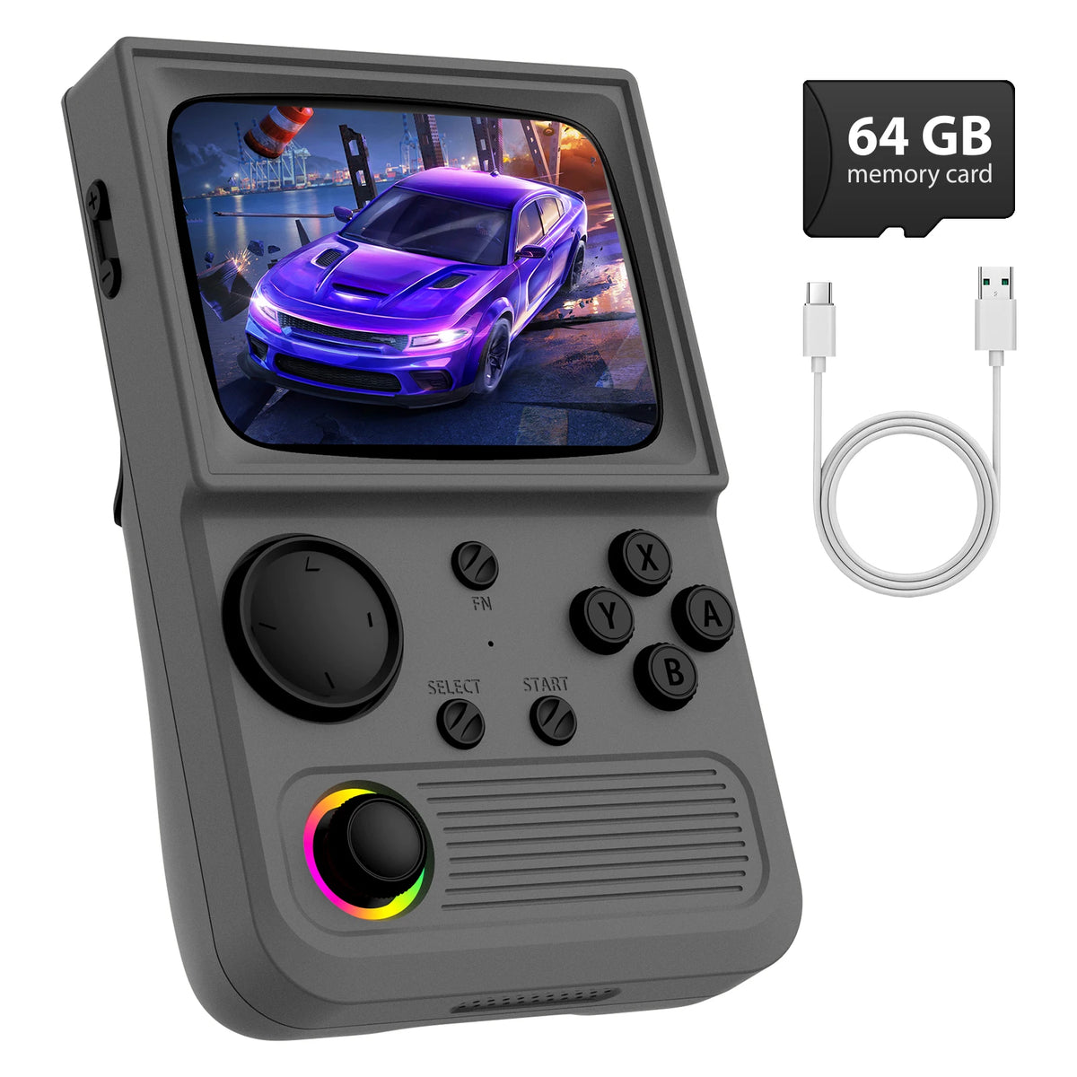 AISLPC R36T Retro Handheld Game Console, Curved Retro TV Shape, 64G 18000+ Games, Support Wifi Multiplayer, Ship from US, Gift for Kids