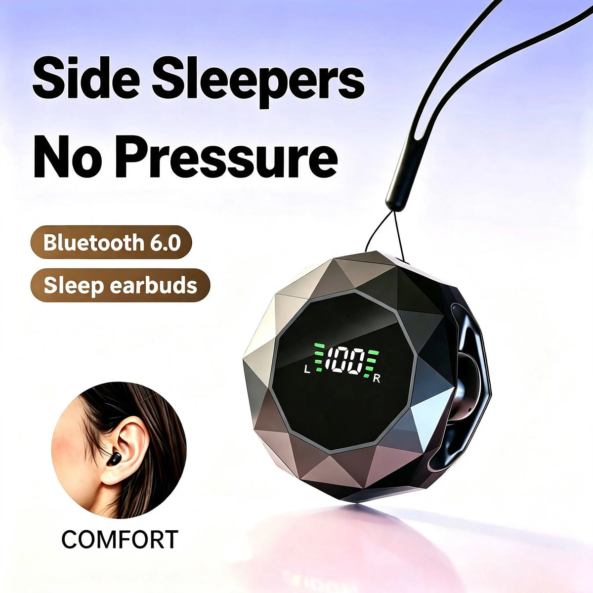 Shuke Wireless Sleep Earbuds With Active Noise Cancellation