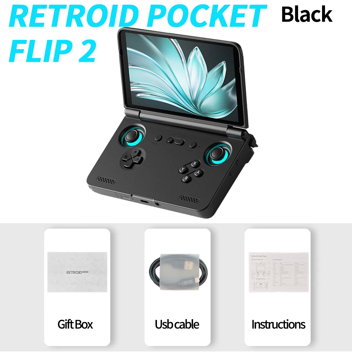 Retroid Pocket Flip2 Android Retro Handheld Gaming Console Touchscreen