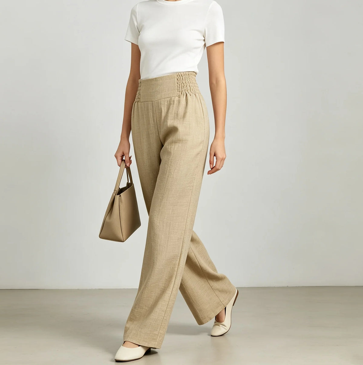 Women's High Waist Wide Leg Trousers for Casual and Workwear