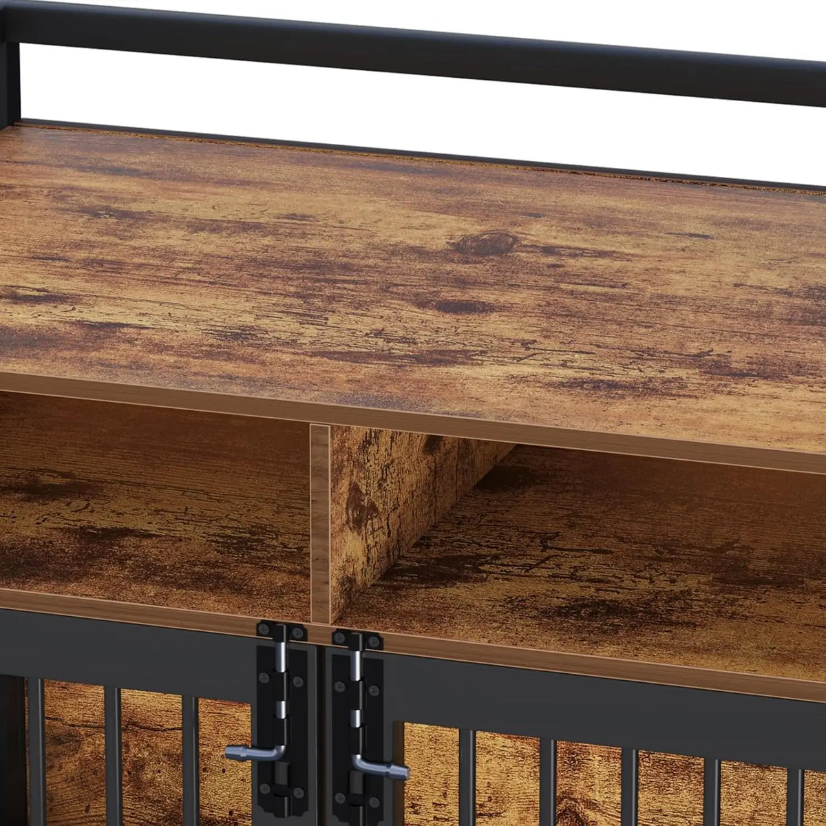 Garvee Wooden Indoor Dog Crate Furniture With Storage Shelves