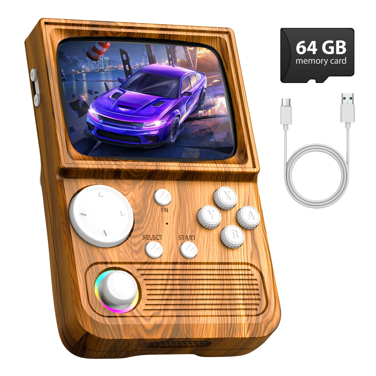 AISLPC R36T Retro Handheld Game Console, Curved Retro TV Shape, 64G 18000+ Games, Support Wifi Multiplayer, Ship from US, Gift for Kids