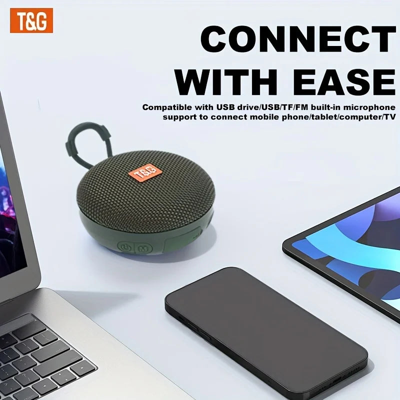 TG352 Bluetooth Speaker with Carry Rope, Bluetooth 5.3 Wireless Audio, USB Rechargeable, Hangs on Bags & Bicycles, Compatible with Phone/PC/Tablet, Great for Travel, Party, Outdoor Use & Gift Giving