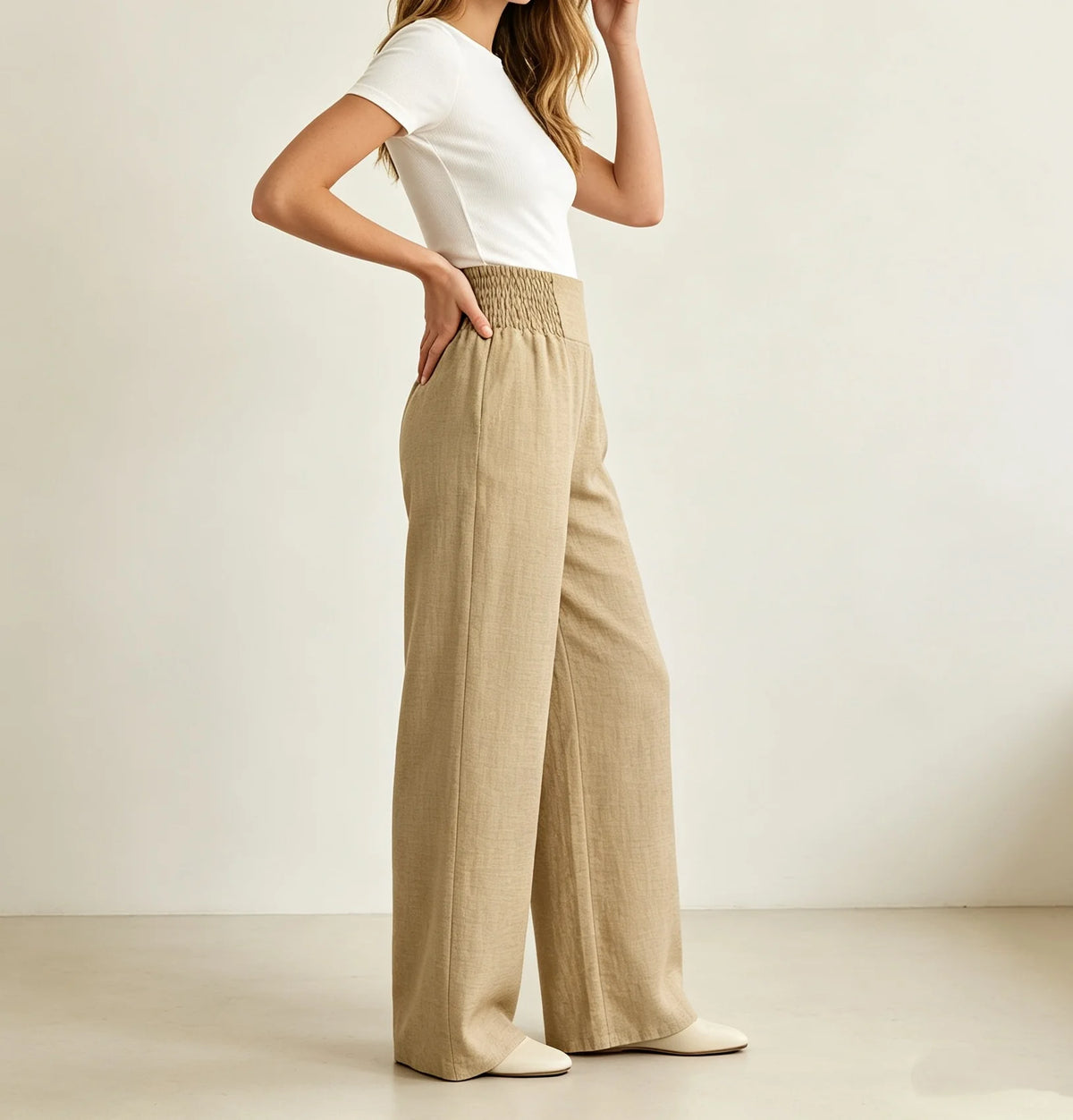 Women's High Waist Wide Leg Trousers for Casual and Workwear