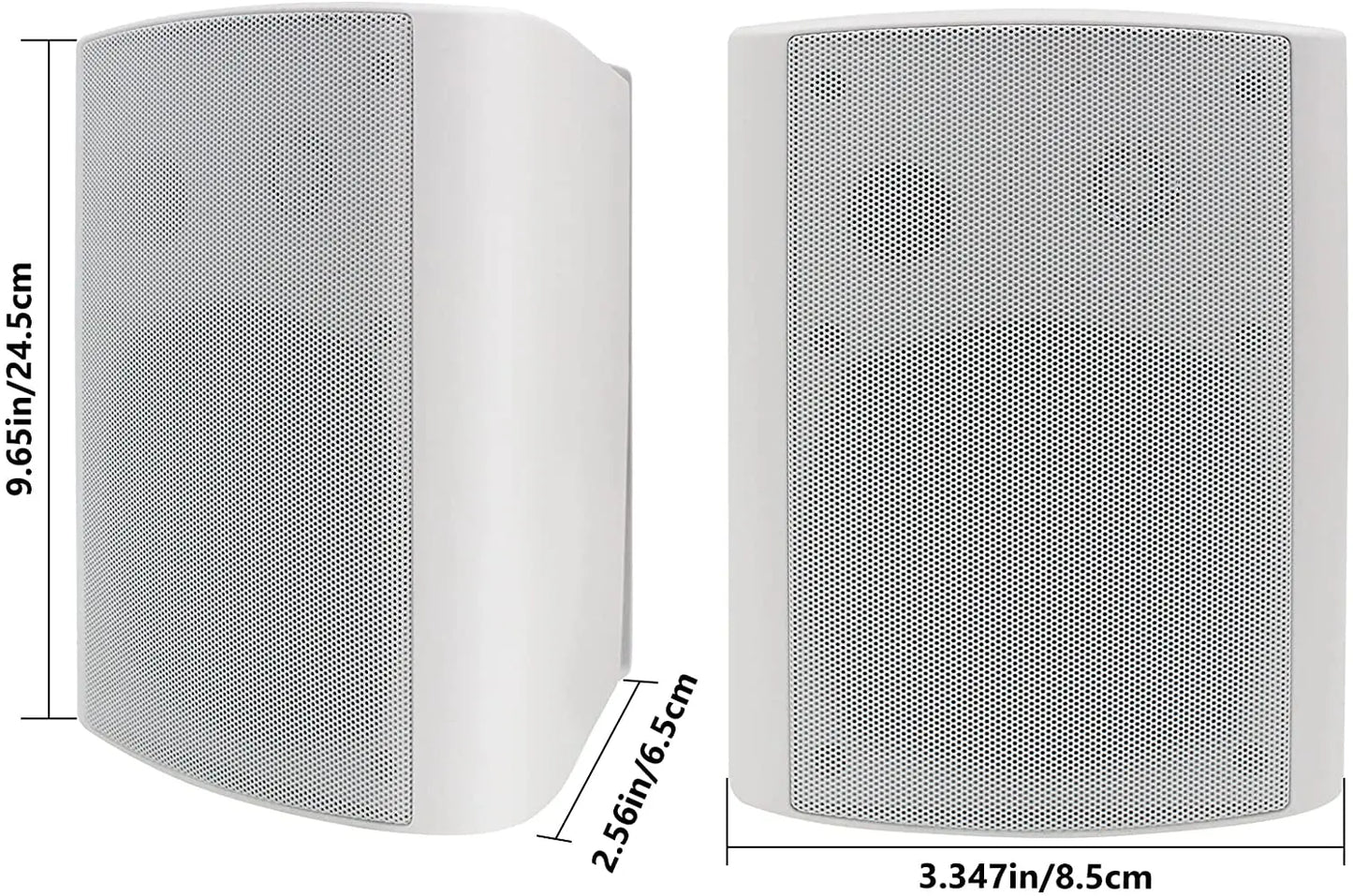 Herdio 2PCS Outdoor Wall Mount Speakers 300 Watts 5.25'' Passive Outdoor Speaker HD Digital Stereo Effect Waterproof For Patio